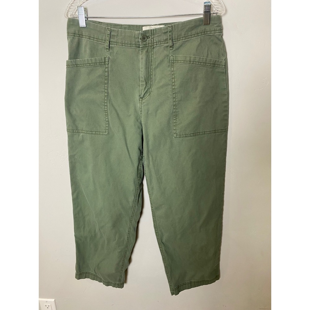Lucky Brand Womens Green Utility Straight Leg Cropped Pants Size 8/29